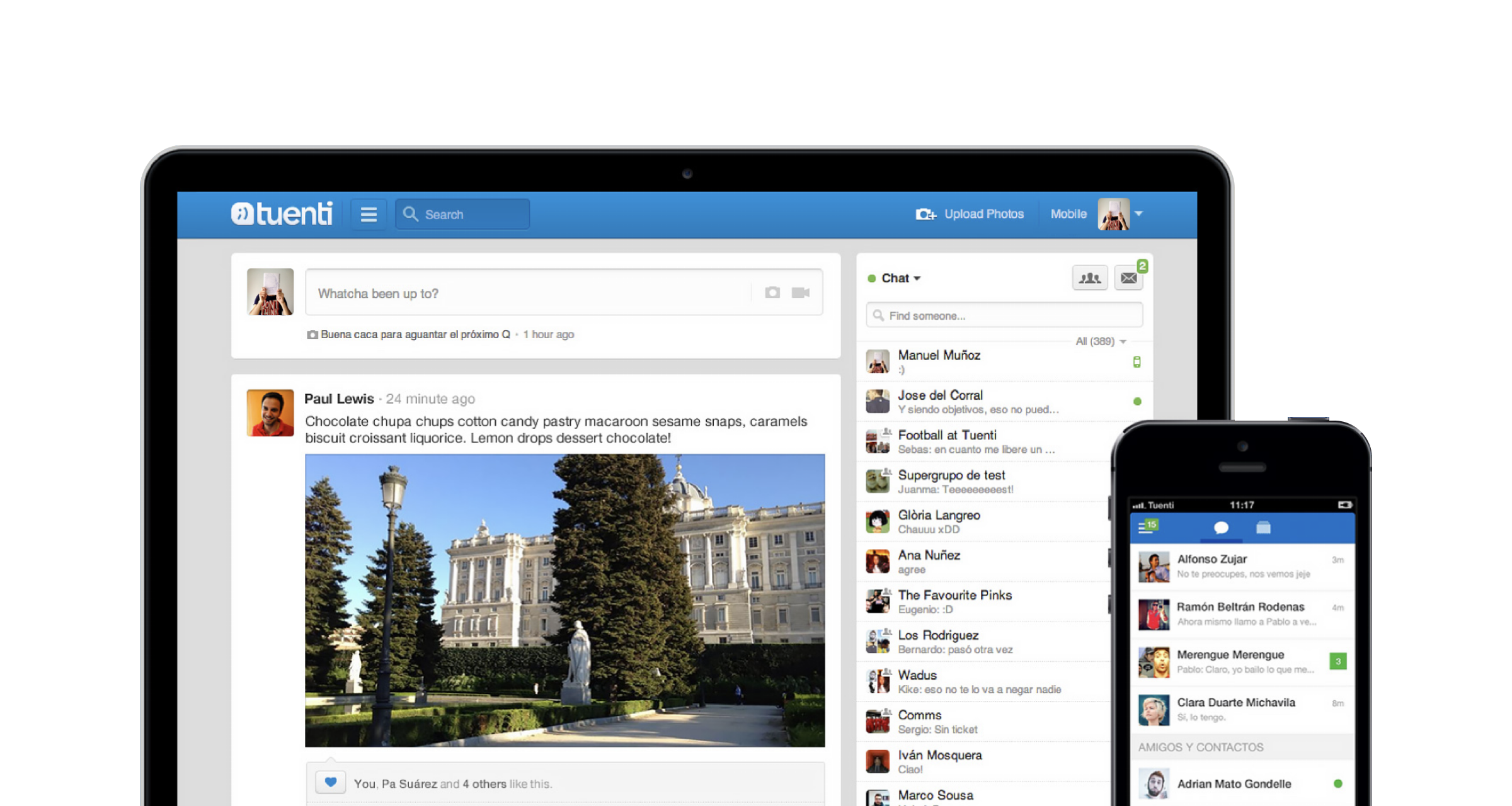 Tuenti web and mobile